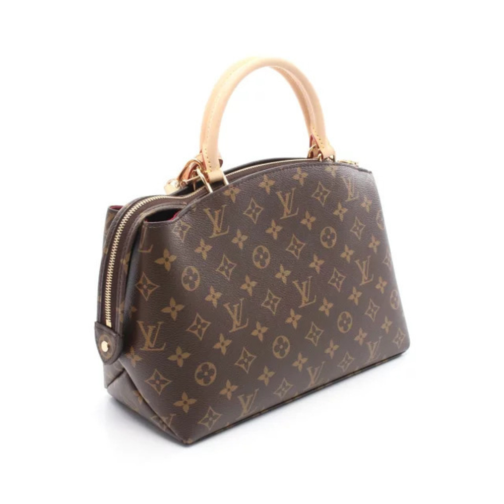 Louis Vuitton Palais leather handbag brown Monogram canvas